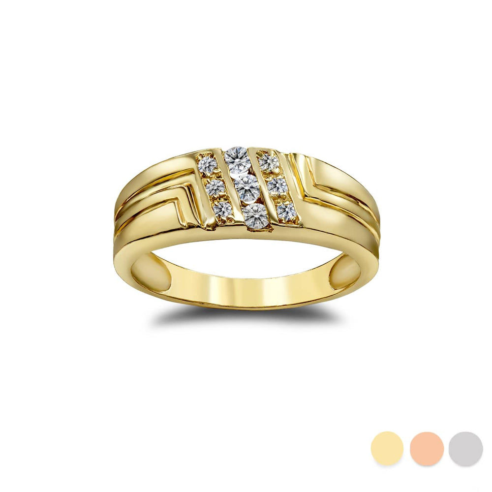 His 9-Stone Diamond Wedding Band in Gold