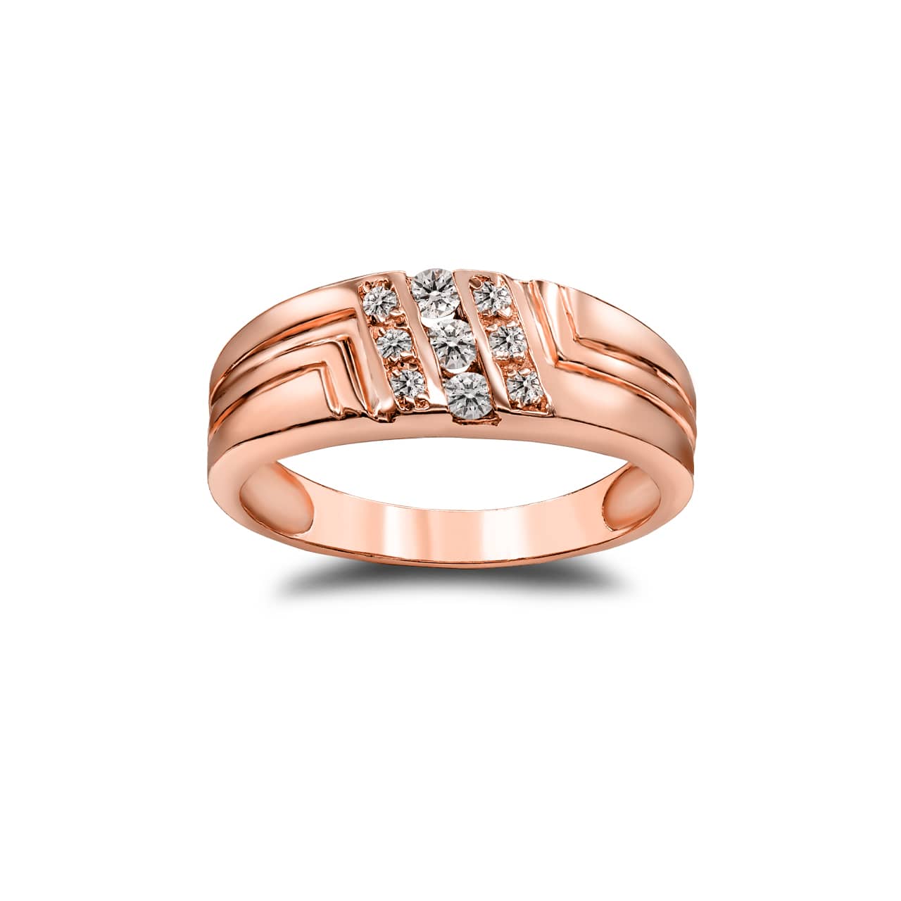 His 9-Stone Diamond Wedding Band in Gold, view 2