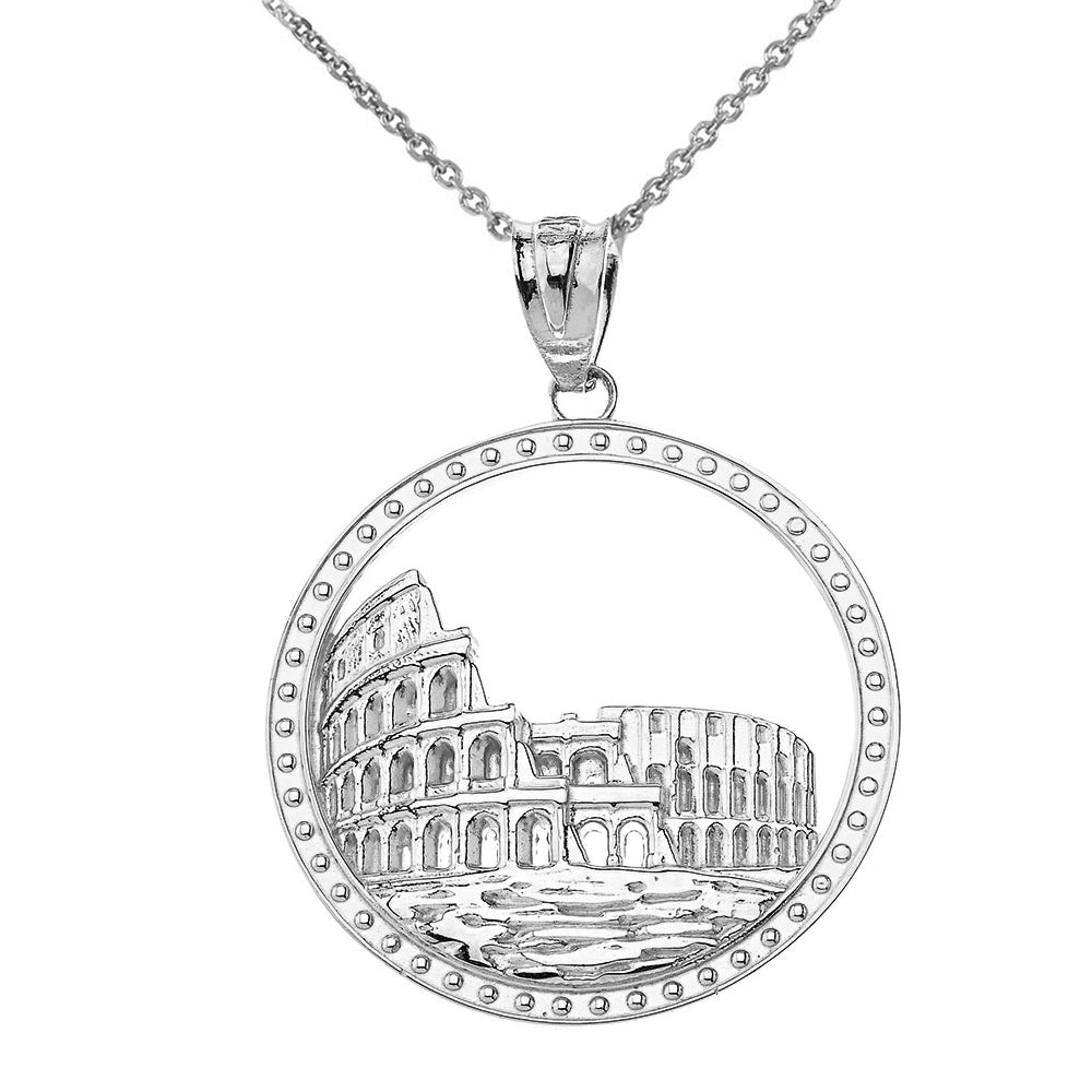 Historic Rome Colosseum Pendant Necklace in Sterling Silver