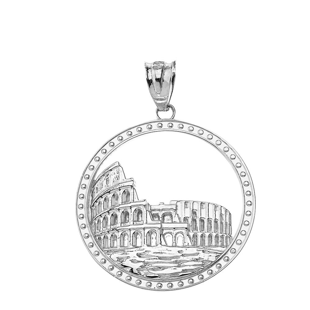 Historic Rome Colosseum Pendant Necklace in Sterling Silver, view 2