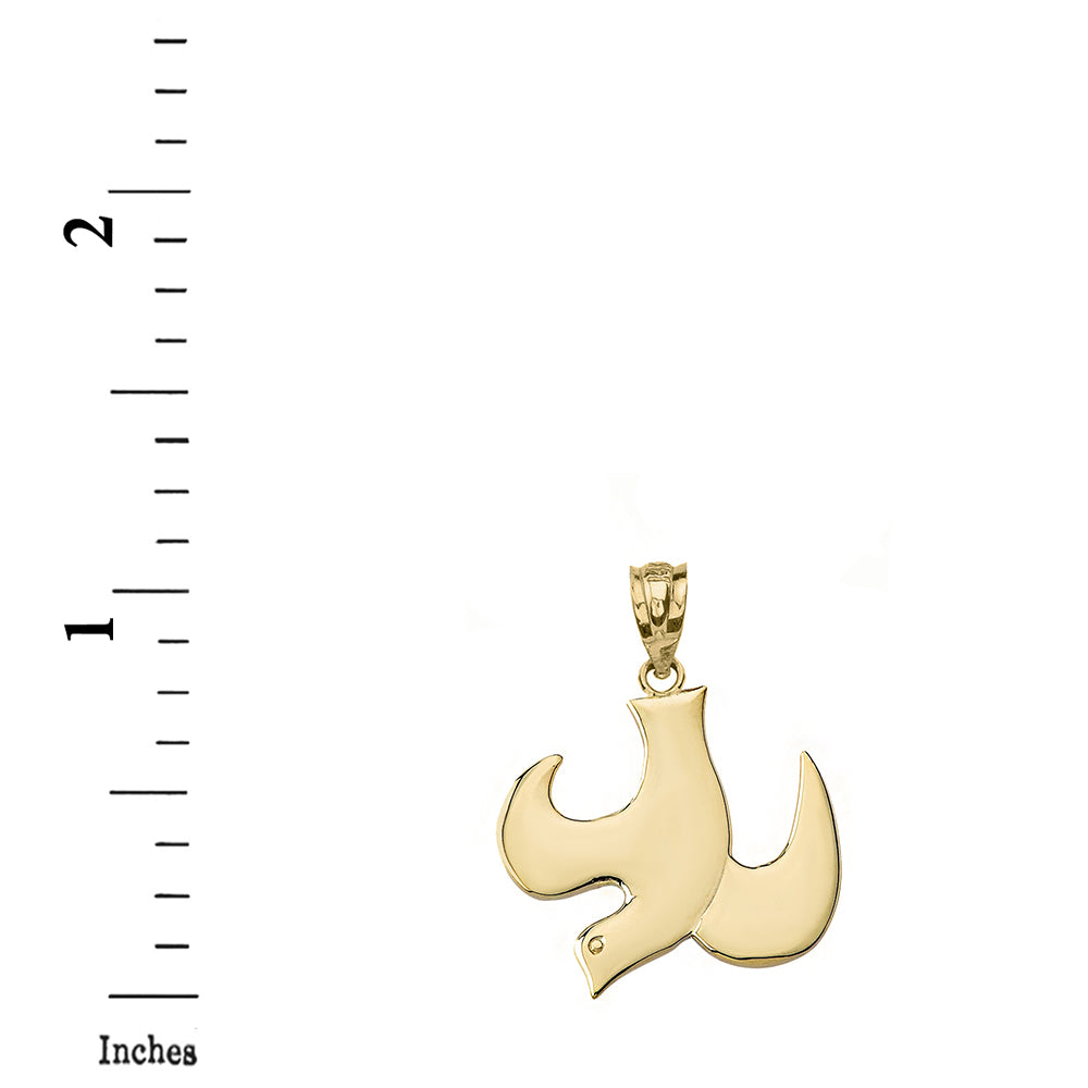 Holy Spirit Dove Pendant Necklace in Gold, view 3