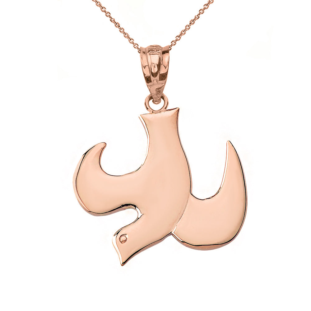 Holy Spirit Dove Pendant Necklace in Gold, view 4