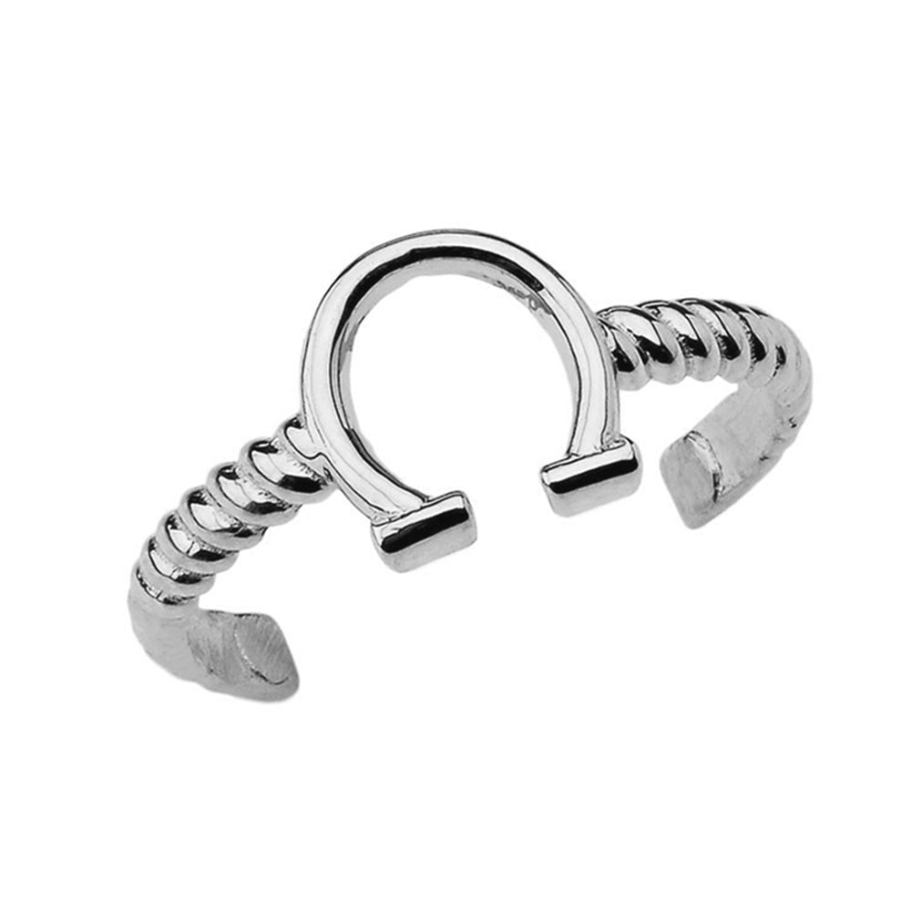 Horseshoe Rope Toe Ring in Gold, view 3