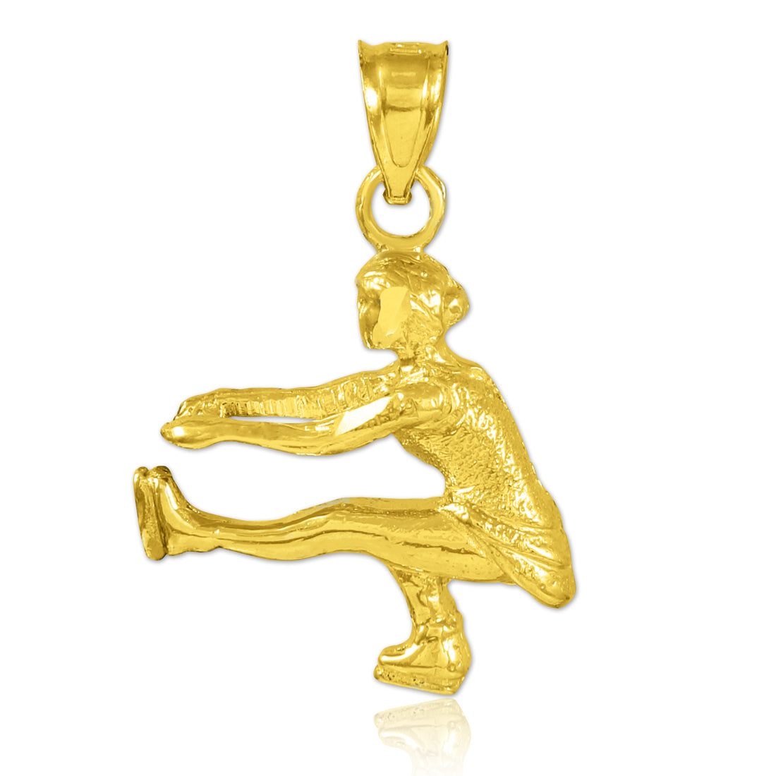 Ice Skater Gold Charm Pendant Necklace