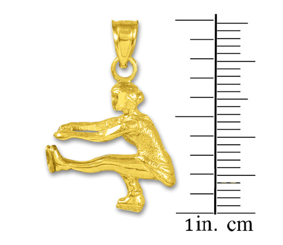 Ice Skater Gold Charm Pendant Necklace, view 2