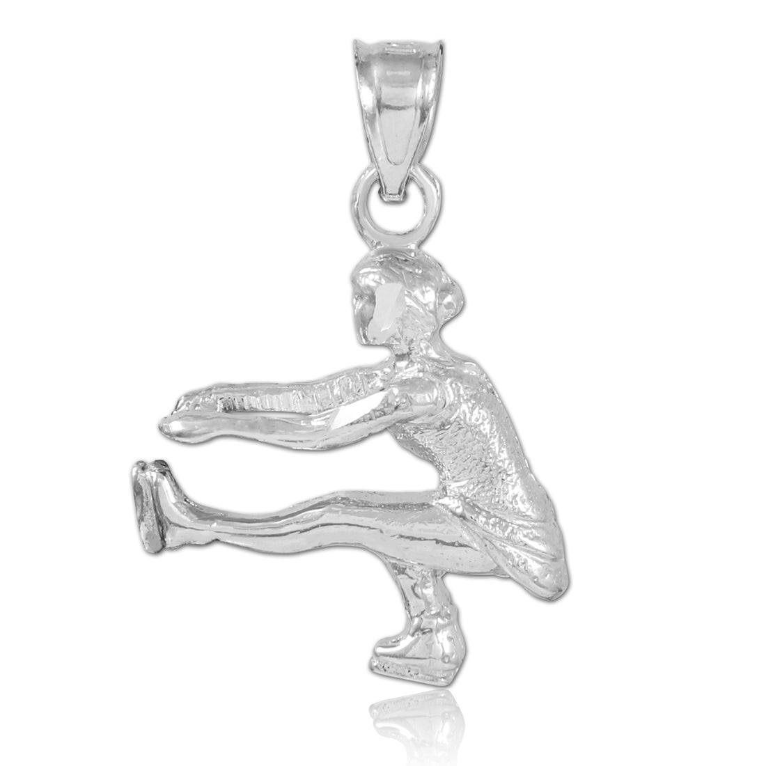 Ice Skater Silver Charm Pendant Necklace, view 2