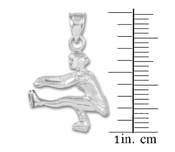 Ice Skater Silver Charm Pendant Necklace, view 3