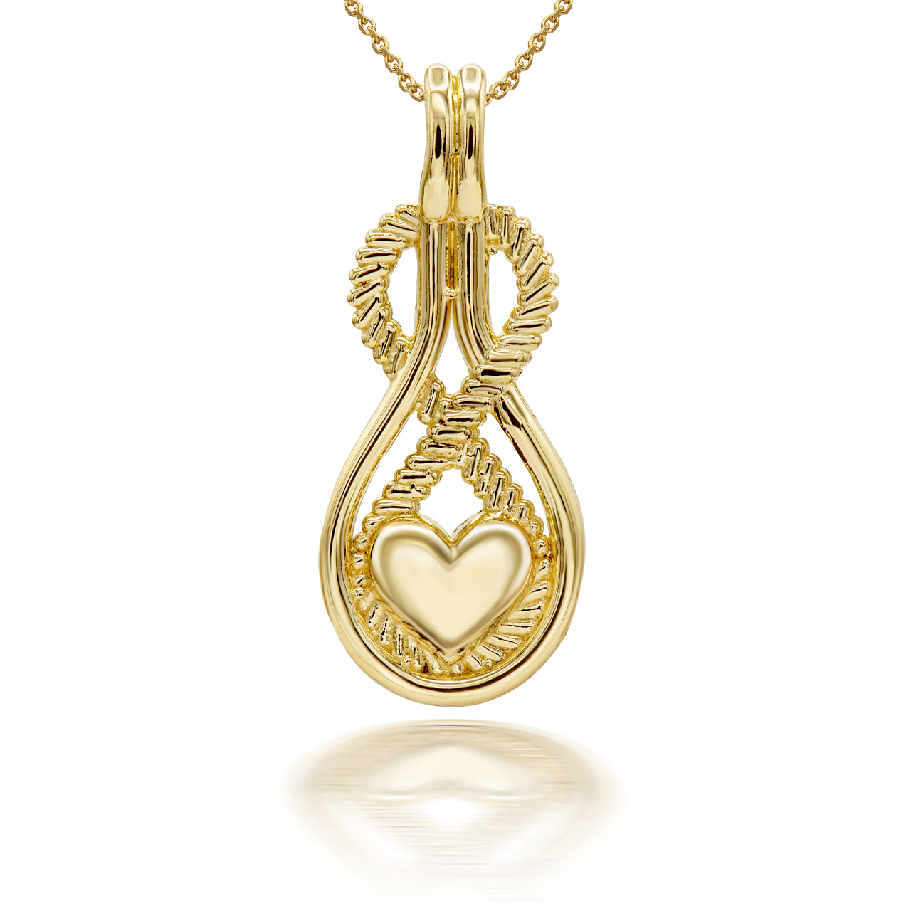 Infinity Heart Pendant Necklace in Gold, view 2