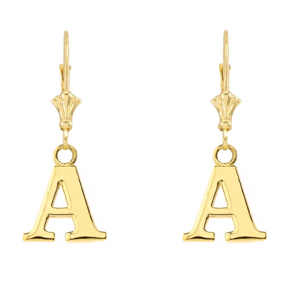 Initial Earrings in 14K