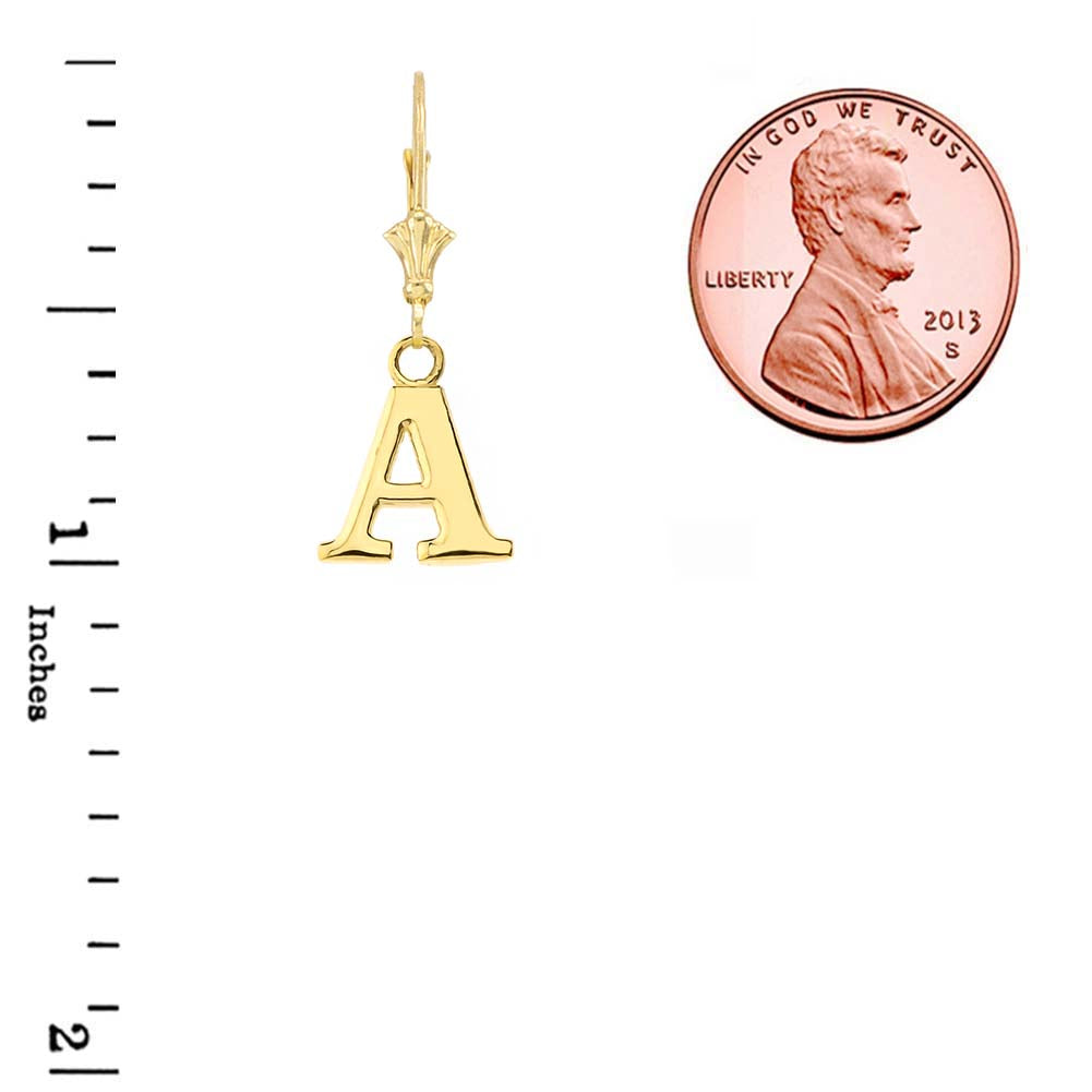 Initial Earrings in 14K, view 2