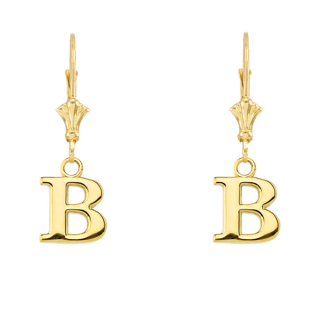 Initial Earrings in 14K, view 3