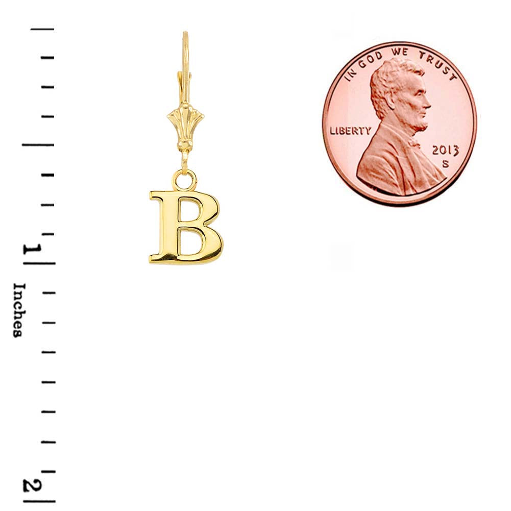 Initial Earrings in 14K, view 4