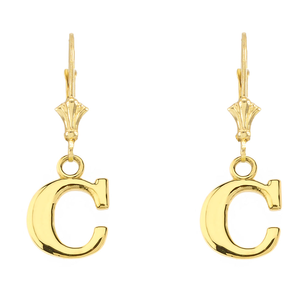 Initial Earrings in 14K, view 5