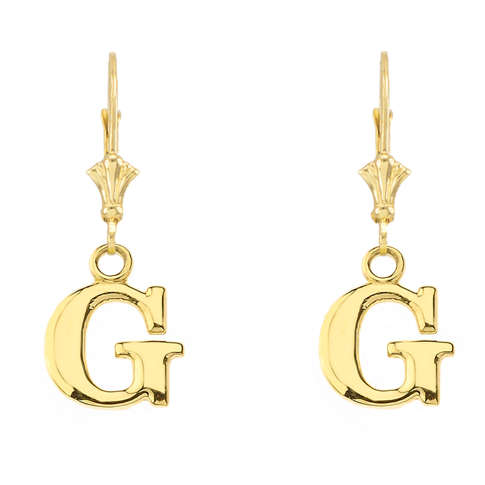 Initial Earrings in 14K, view 12
