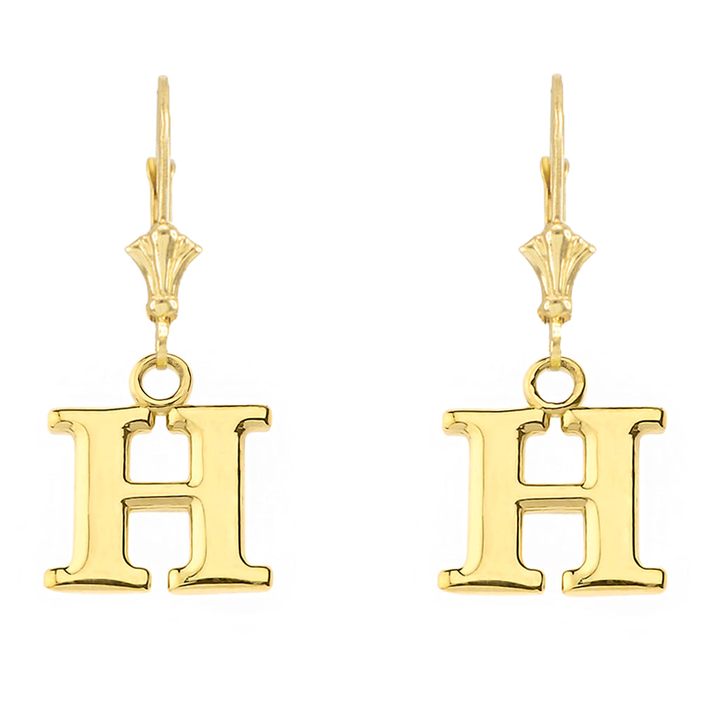 Initial Earrings in 14K, view 14