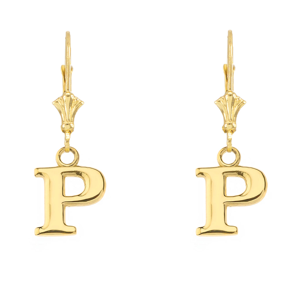 Initial Earrings in 14K, view 30