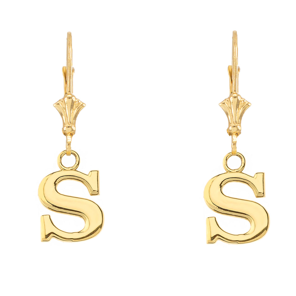 Initial Earrings in 14K, view 36