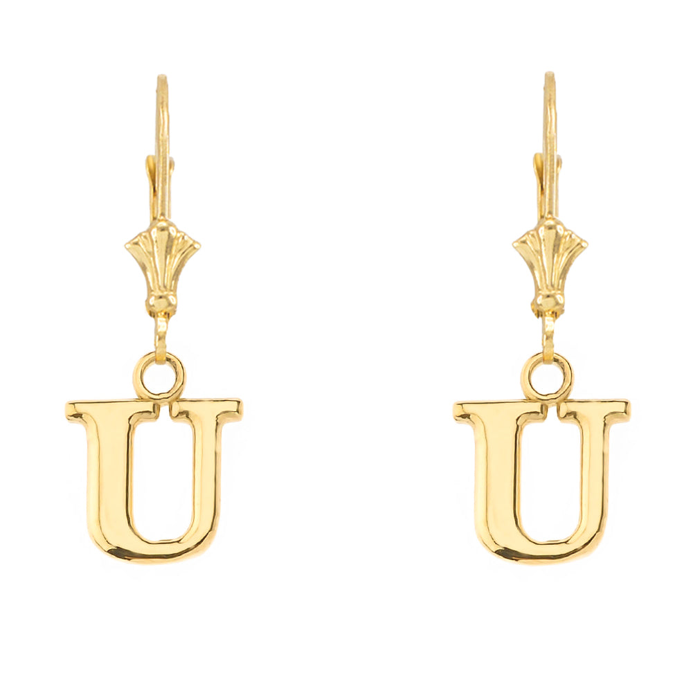 Initial Earrings in 14K, view 40