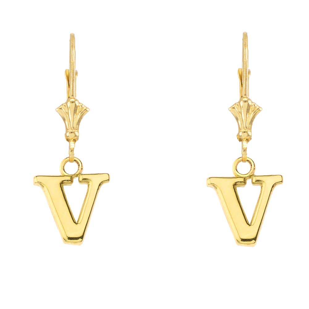 Initial Earrings in 14K, view 42