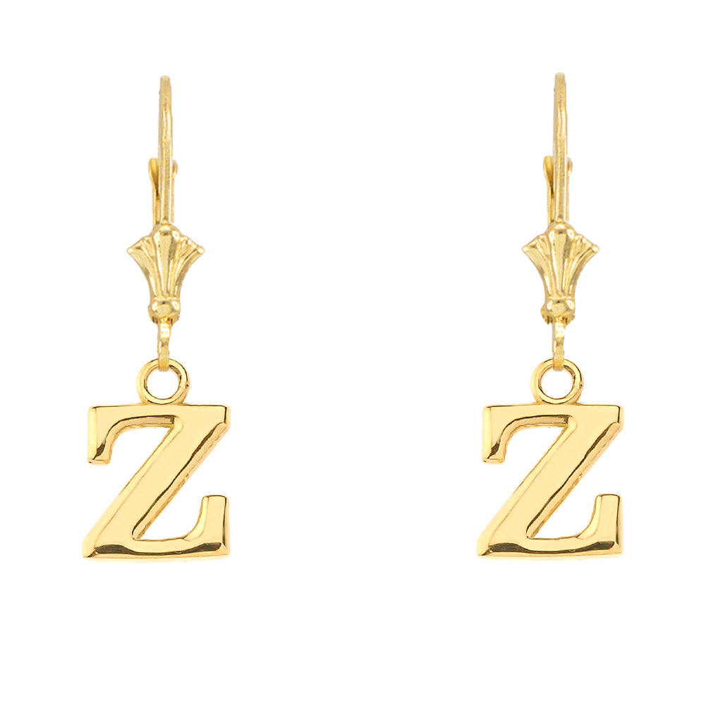 Initial Earrings in 14K, view 50