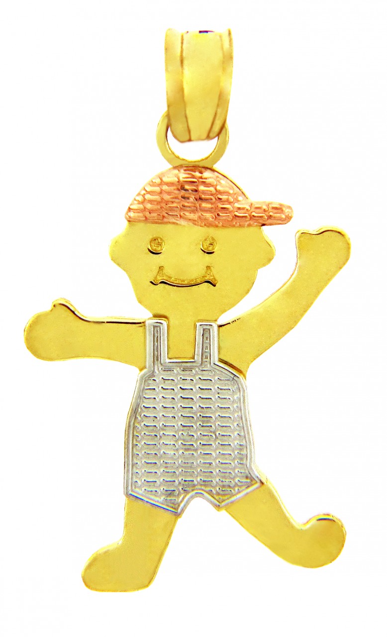 It's A Boy! Tri-Color Gold Charm