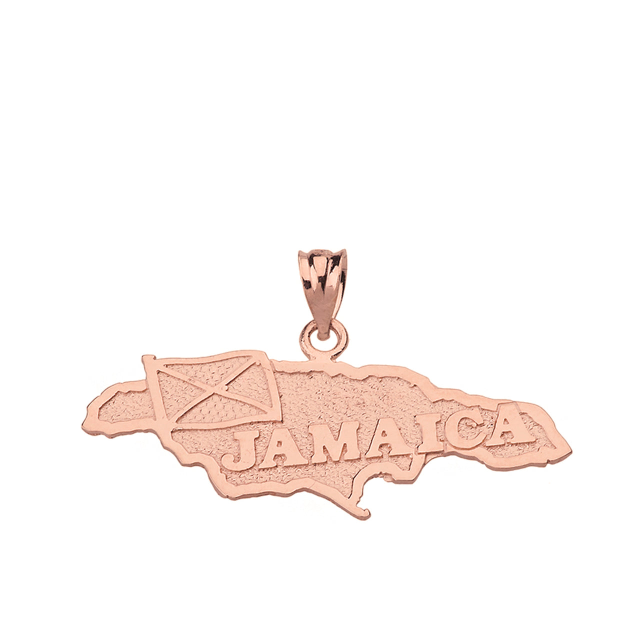 Jamaica Map Pendant Necklace in Solid Gold, view 5