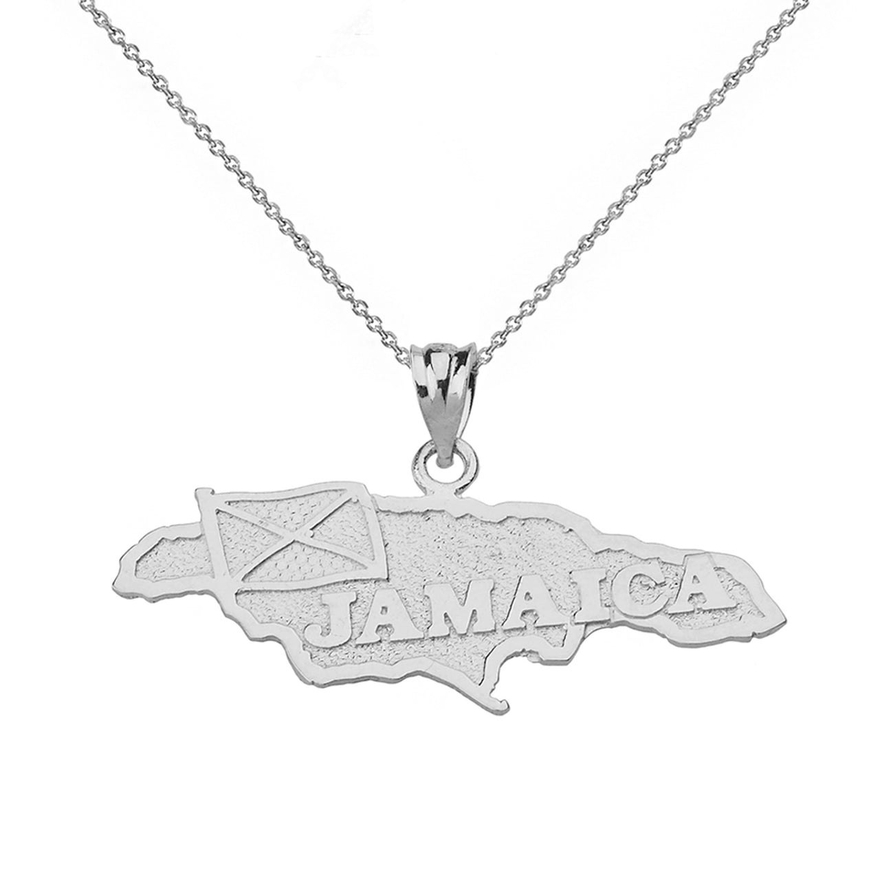 Jamaica Map Pendant Necklace in Solid Gold, view 6