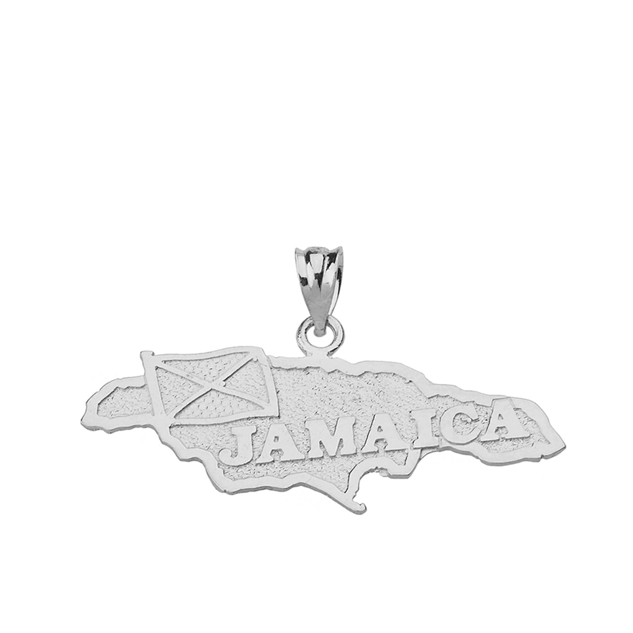 Jamaica Map Pendant Necklace in Solid Gold, view 7