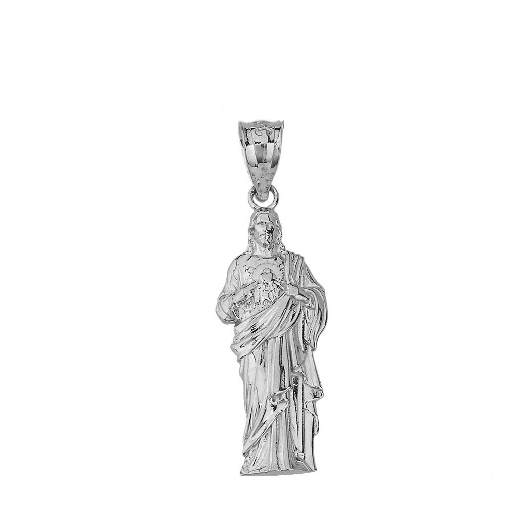 Jesus Christ Pendant Necklace in Sterling Silver, view 2