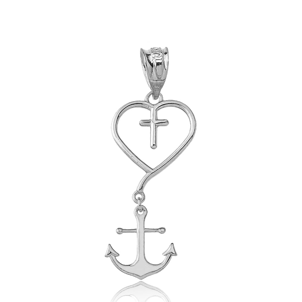 Jesus is the Anchor of My Soul Pendant Necklace in Sterling Silver, view 2