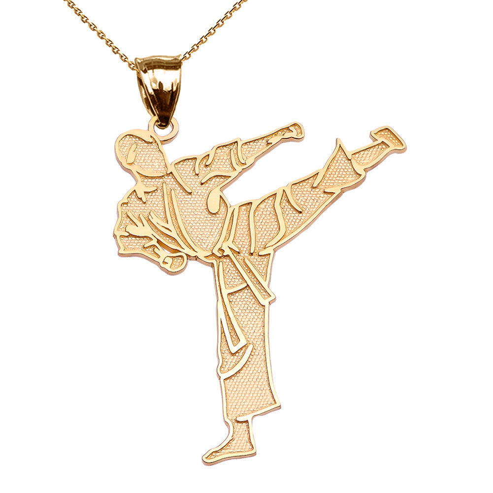 Karate Martial Arts Gold Pendant Necklace