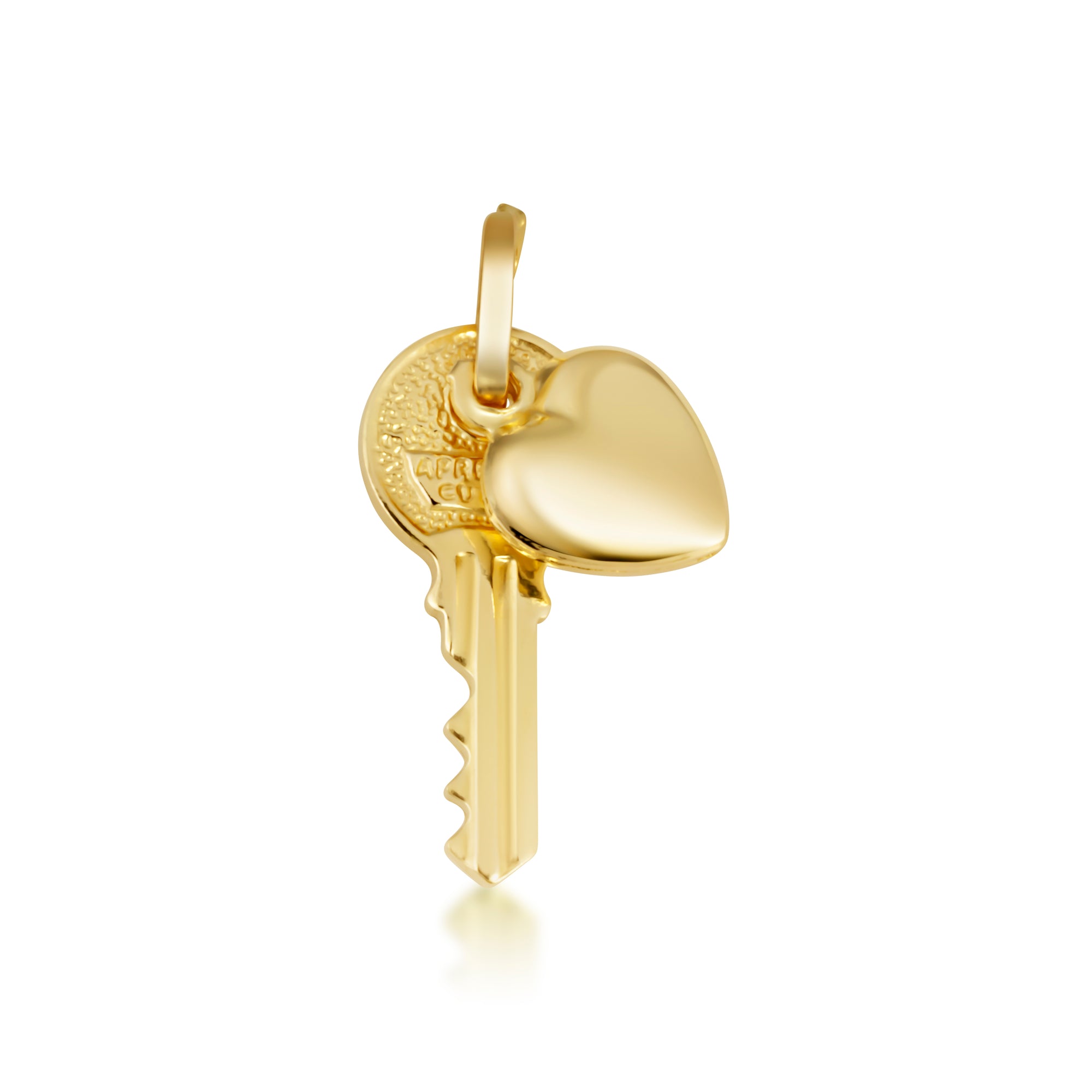 Key Heart Necklace in 14K Gold