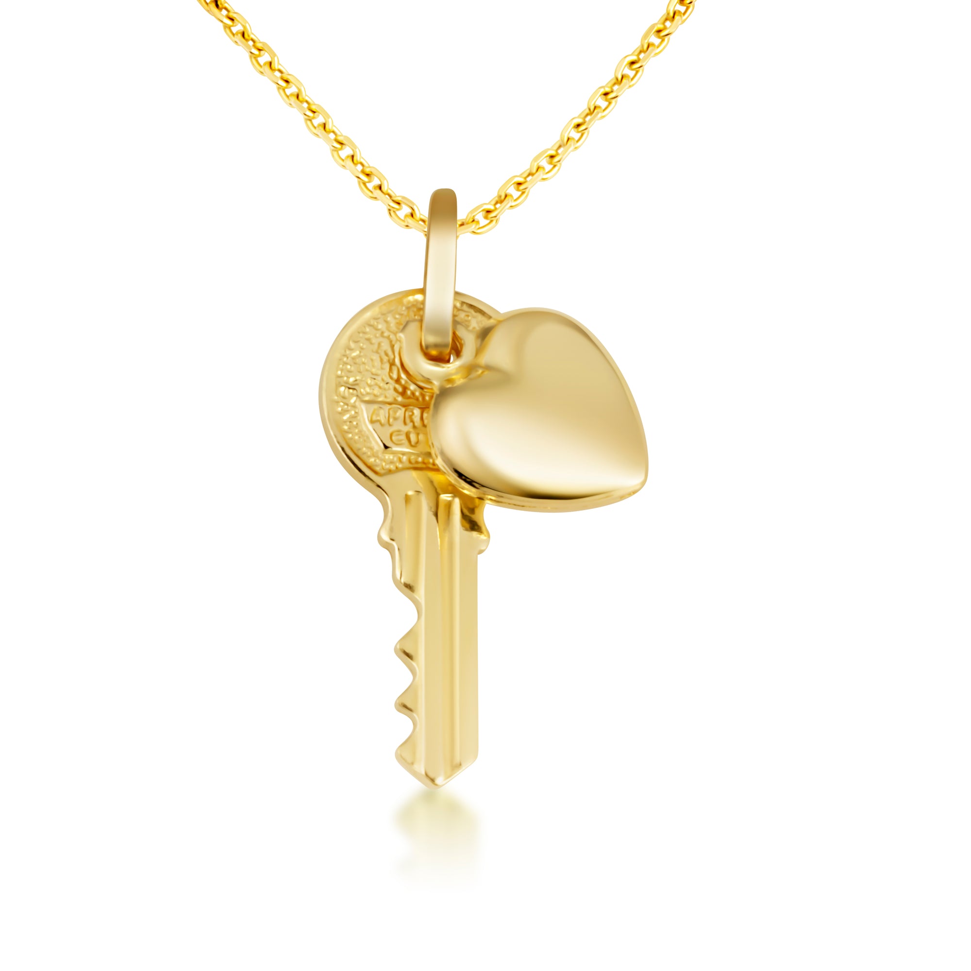 Key Heart Necklace in 14K Gold, view 4