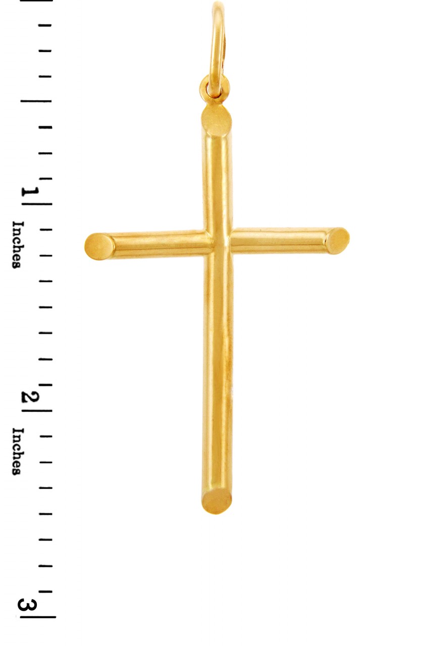 Large Gold Cross Pendant, view 2