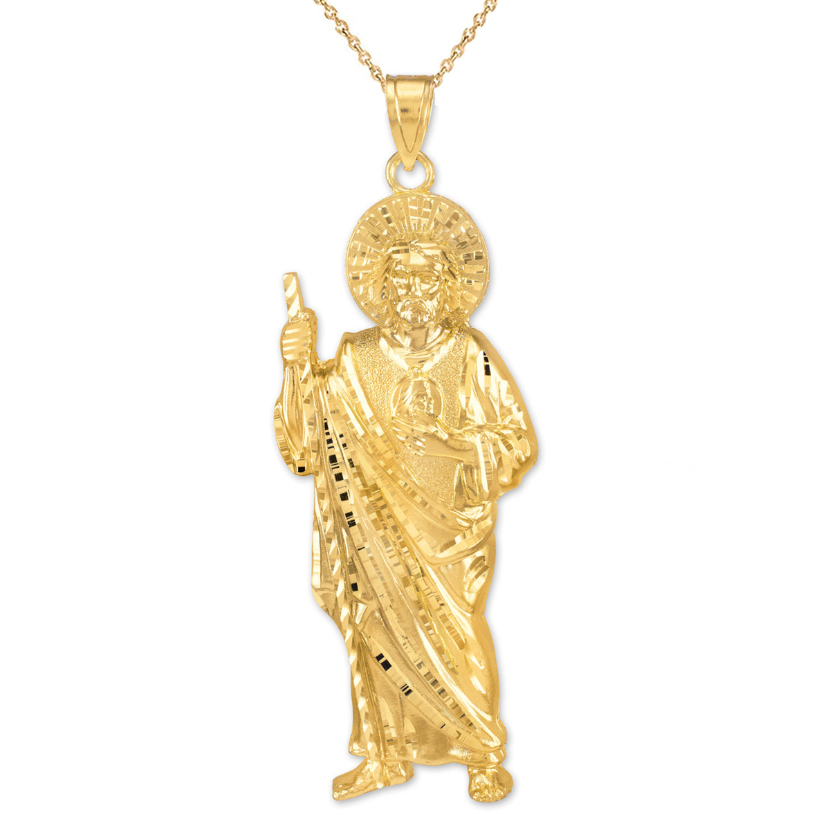 Large Gold St. Jude Pendant, view 2
