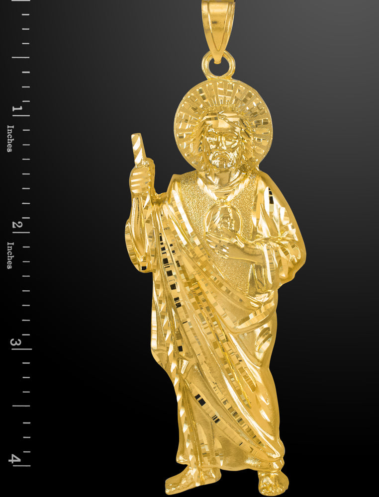Large Gold St. Jude Pendant, view 3