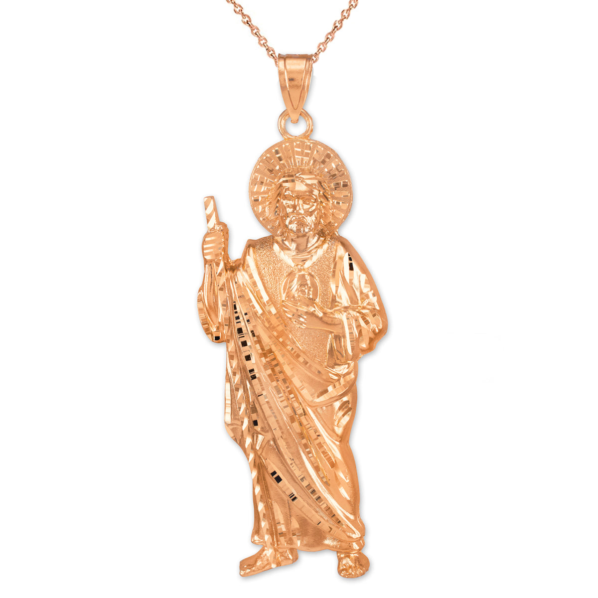 Large Gold St. Jude Pendant, view 6