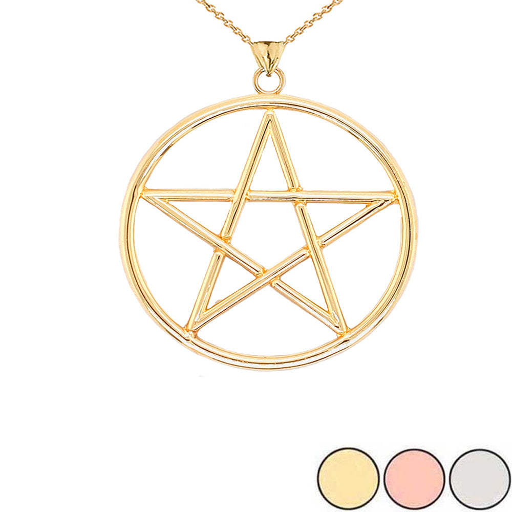 Large Pentagram Pendant in Gold