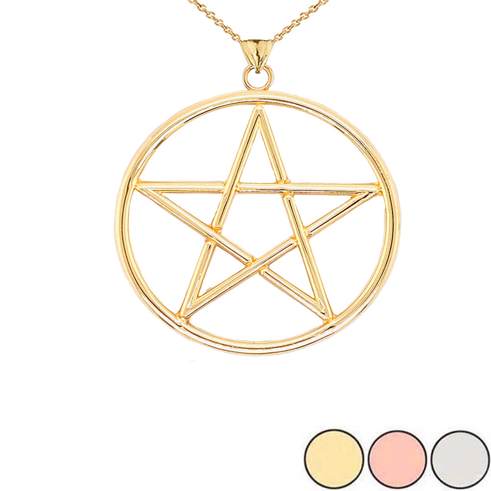 Large Pentagram Pendant in Gold