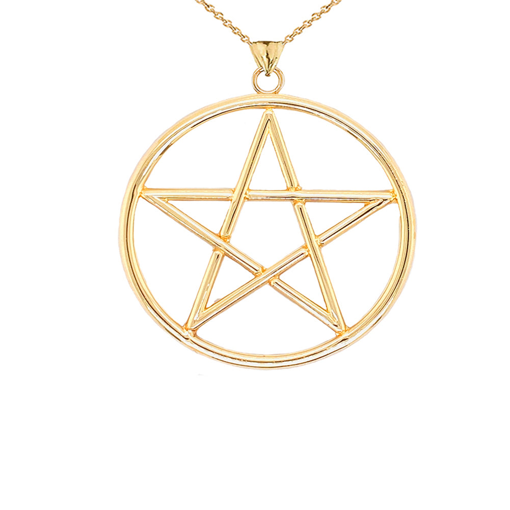 Large Pentagram Pendant in Gold, view 2