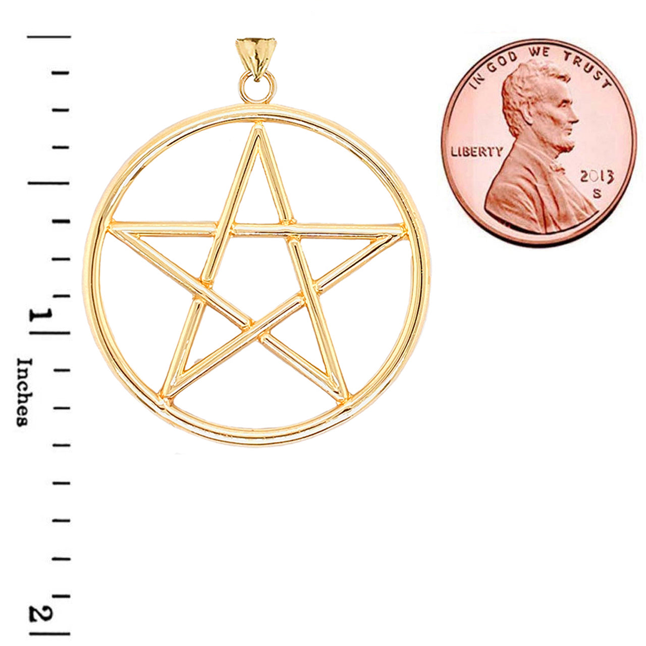 Large Pentagram Pendant in Gold, view 8