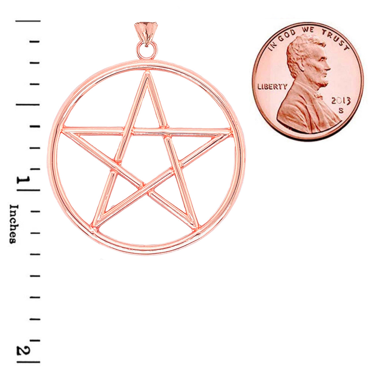 Large Pentagram Pendant in Gold, view 9