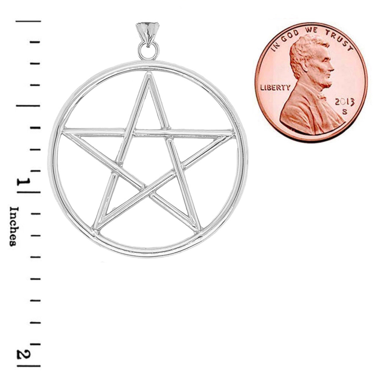 Large Pentagram Pendant in Gold, view 10