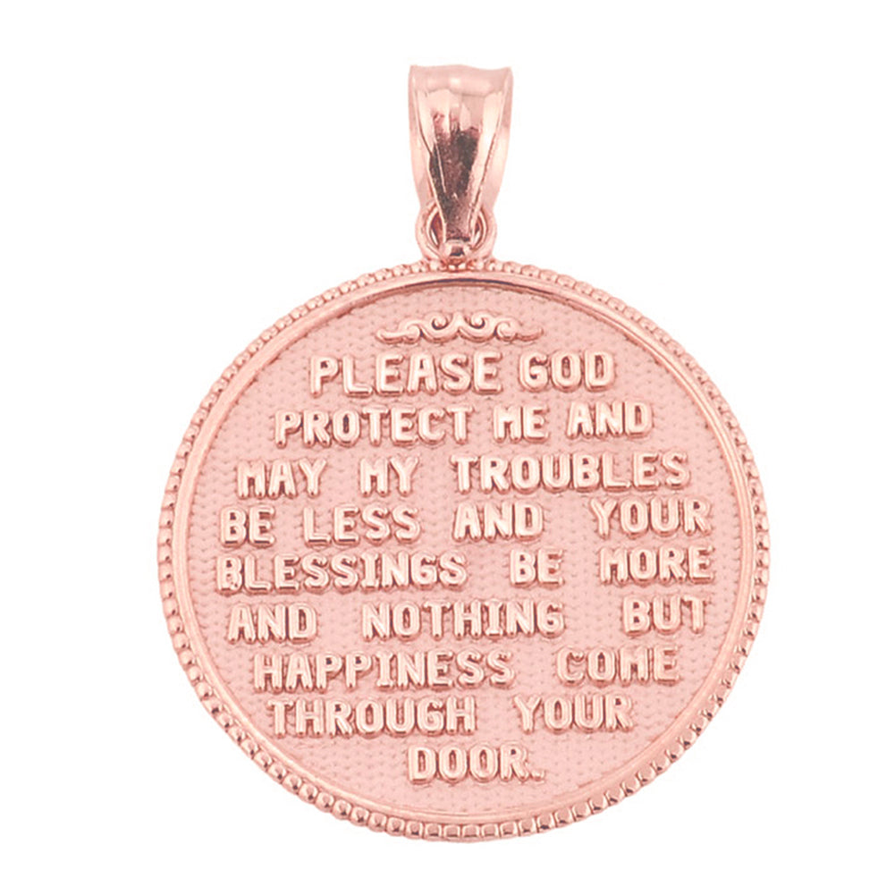 LARGE US FIREFIGHTER MALTESE CROSS DOUBLE-SIDED PRAYER COIN PENDANT NECKLACE in Solid Gold, view 7