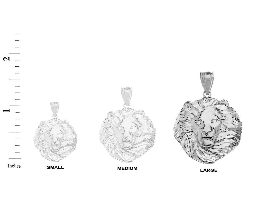 Lion King Head Pendant Necklace in Sterling Silver (Large), view 3