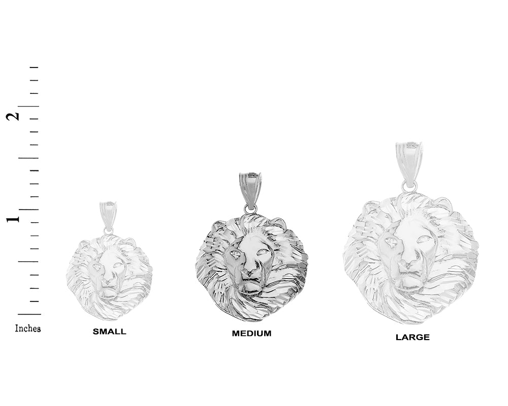 Lion King Head Pendant Necklace in Sterling Silver (Medium), view 3