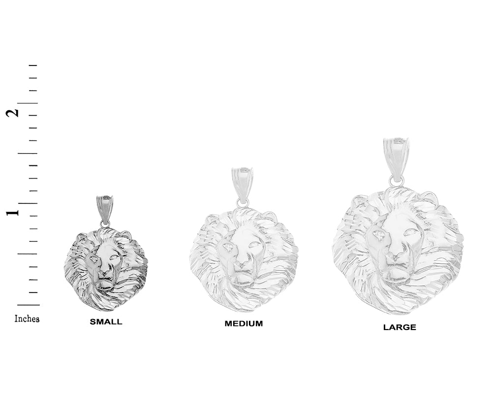 Lion King Head Pendant Necklace in Sterling Silver (Small), view 3
