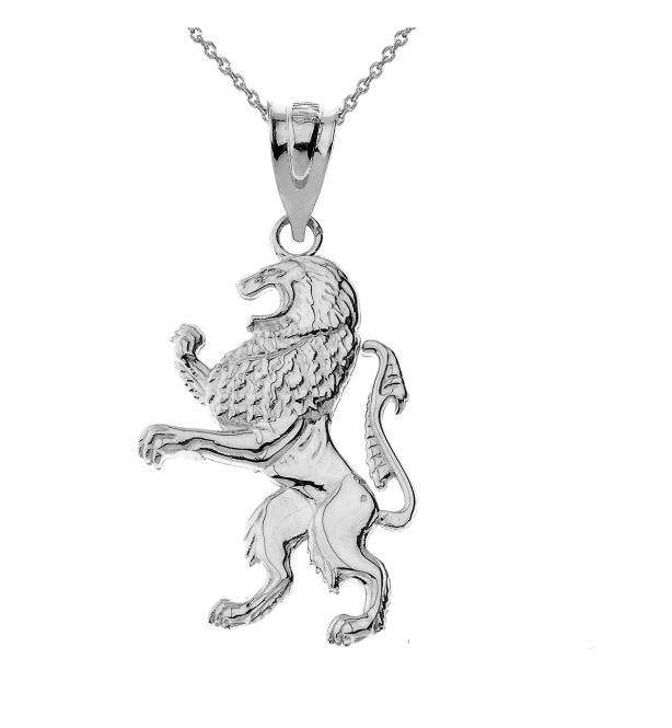 Lion of Judah Pendant Necklace in Sterling Silver