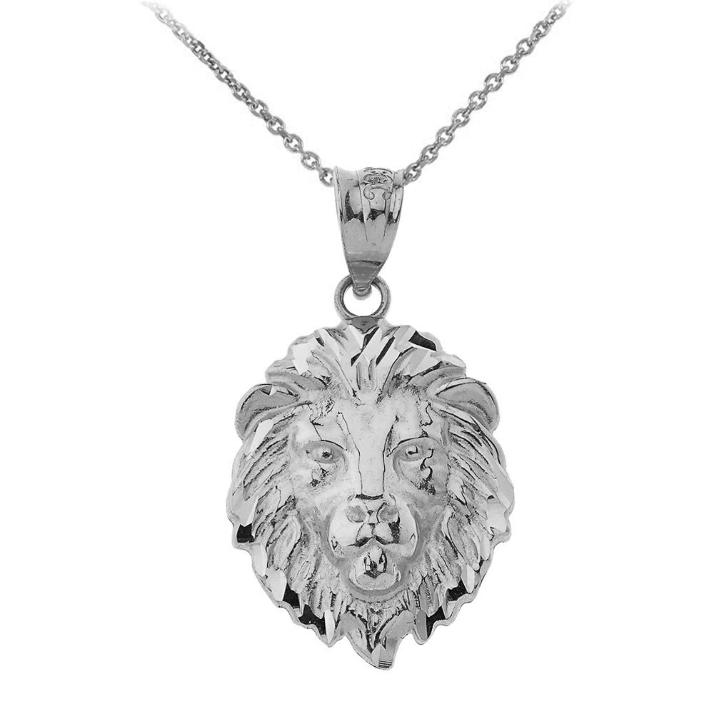 Lion's Head Small Pendant Necklace (1.01") in Gold, view 3