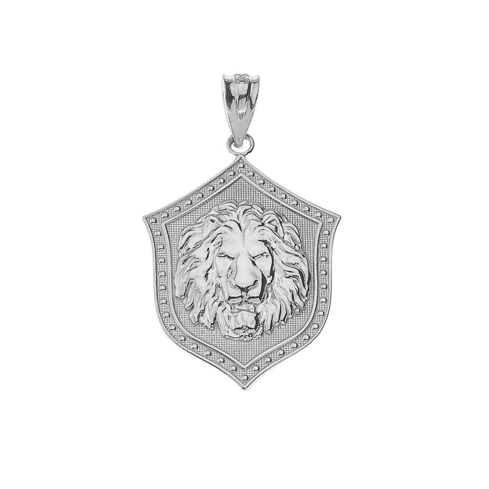 Lion Shield Pendant Necklace in Gold, view 3